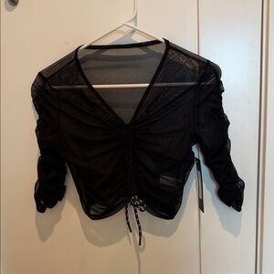 Michi Ruched Mesh Shade Top w/ Matching Skirt